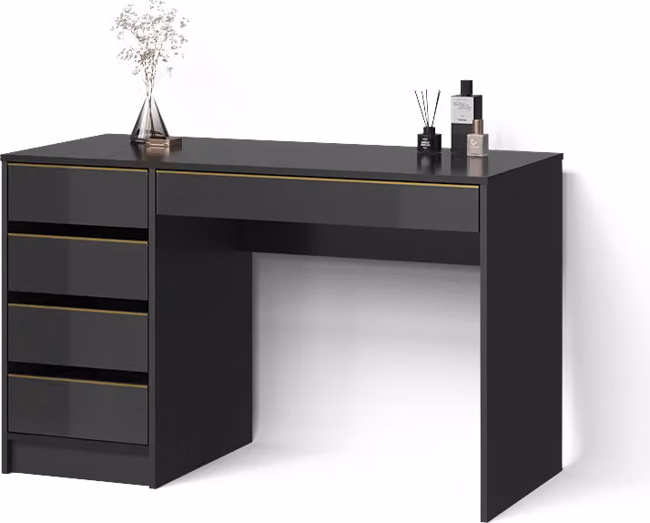 Tavolo da toilette Livinity Imola Nero/Oro senza specchio, Model 52441