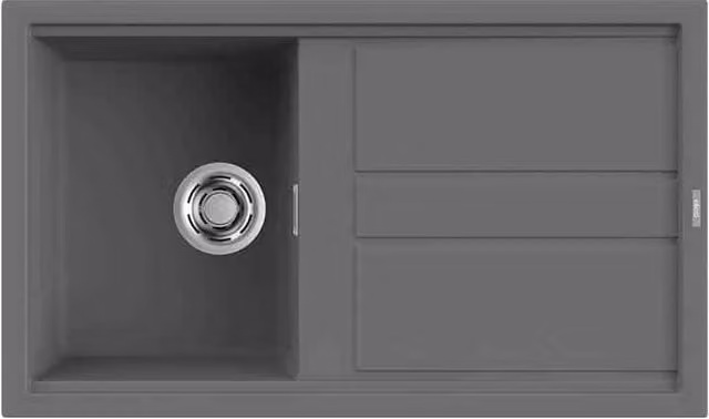 Lavello Elleci Incasso 1 vasca 86x51 Best 400 Keratek Plus Grigio Dark Grey LKB40099