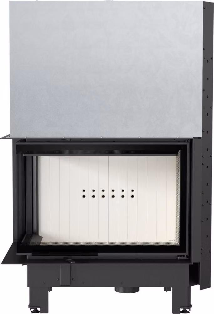 Inserto camino in acciaio KRATKI MBA sinistro 17 kW Ø 200 con porta scorrevole