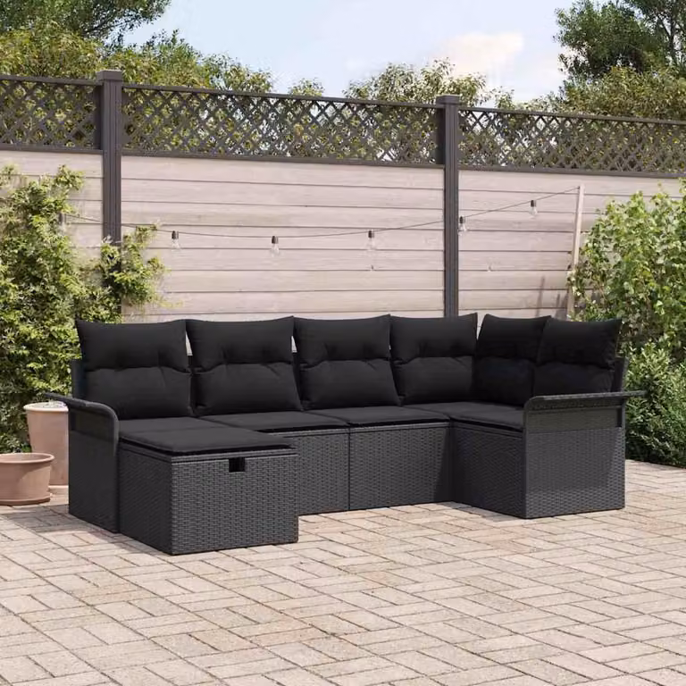 Maison Exclusive - Set da giardino con divano e 6 sedie, in rattan sintetico