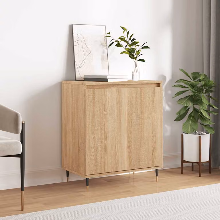 Credenza moderna vidaXL in legno Rovere Sonoma, colore marrone/beige, L 60 cm x P 35 cm x H 70 cm