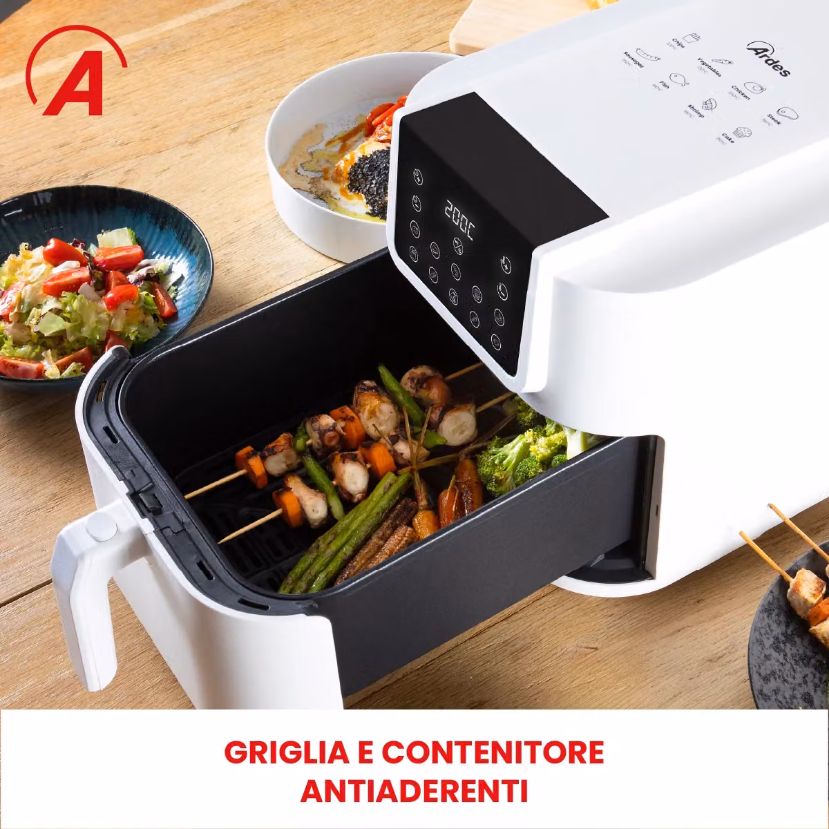 Friggitrice ad aria Ardes Friggisana Infinity da 8 litri, 1700 Watt, colore bianco – 6
