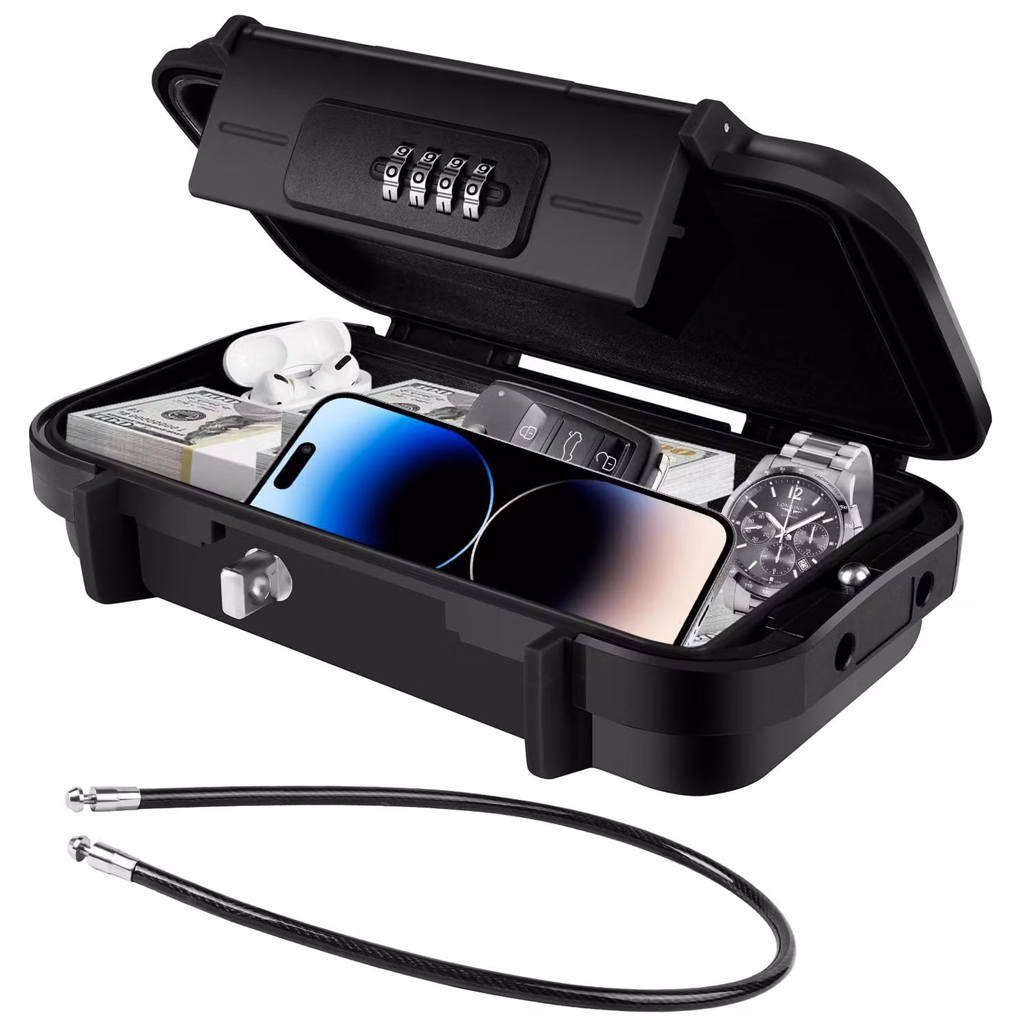 Cassaforte portatile con combinazione a 4 cifre - 5,7 x 14 x 5,7 cm - Scatola di sicurezza