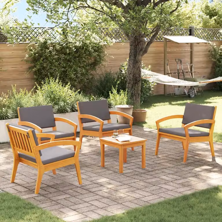 Set bistrot vidaXL da giardino e terrazzo in legno di acacia marrone, 5 pezzi