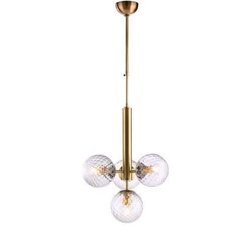 Lampadario Contemporaneo Armonia Metallo Bronzo 4 Luci E14