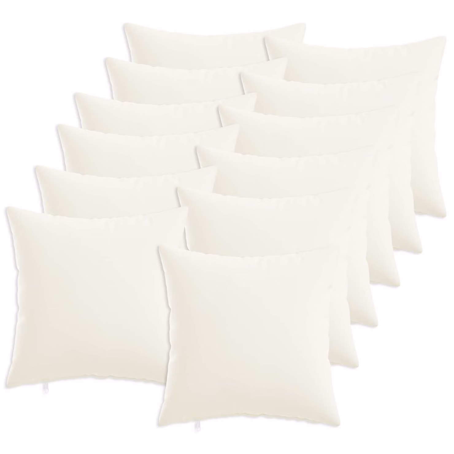 vidaXL Cuscino con cuscino HEERLEN 12 pz Bianco Tessuto