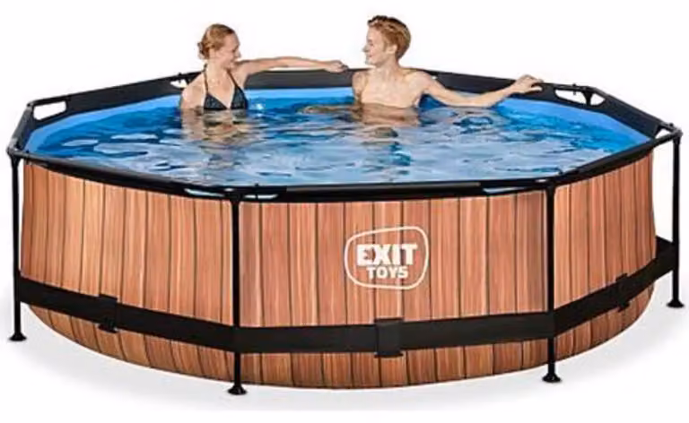 Piscina fuori terra con sistema di filtrazione, diametro 305 x 76 cm, colore marrone
