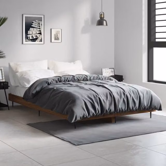 Giroletto vidaXL in Rovere e Metallo, Colore Marrone e Grigio, L/P/H: 120 x 200 x 193 cm