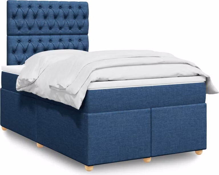 Maison Exclusive - Giroletto a Molle con Materasso Blu 120x190 cm in Tessuto