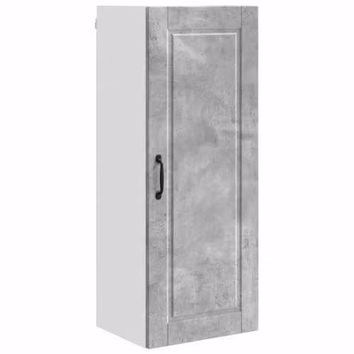 Helloshop26 Armadio da cucina da parete moderno in legno, 40 x 31 x 100 cm, pratico design contemporaneo in legno, grigio cemento 02_0054458