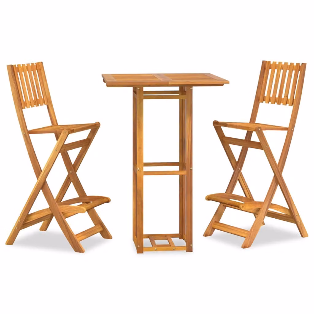 Set da Bar per Esterni 3 pz in Legno Massello di Acacia