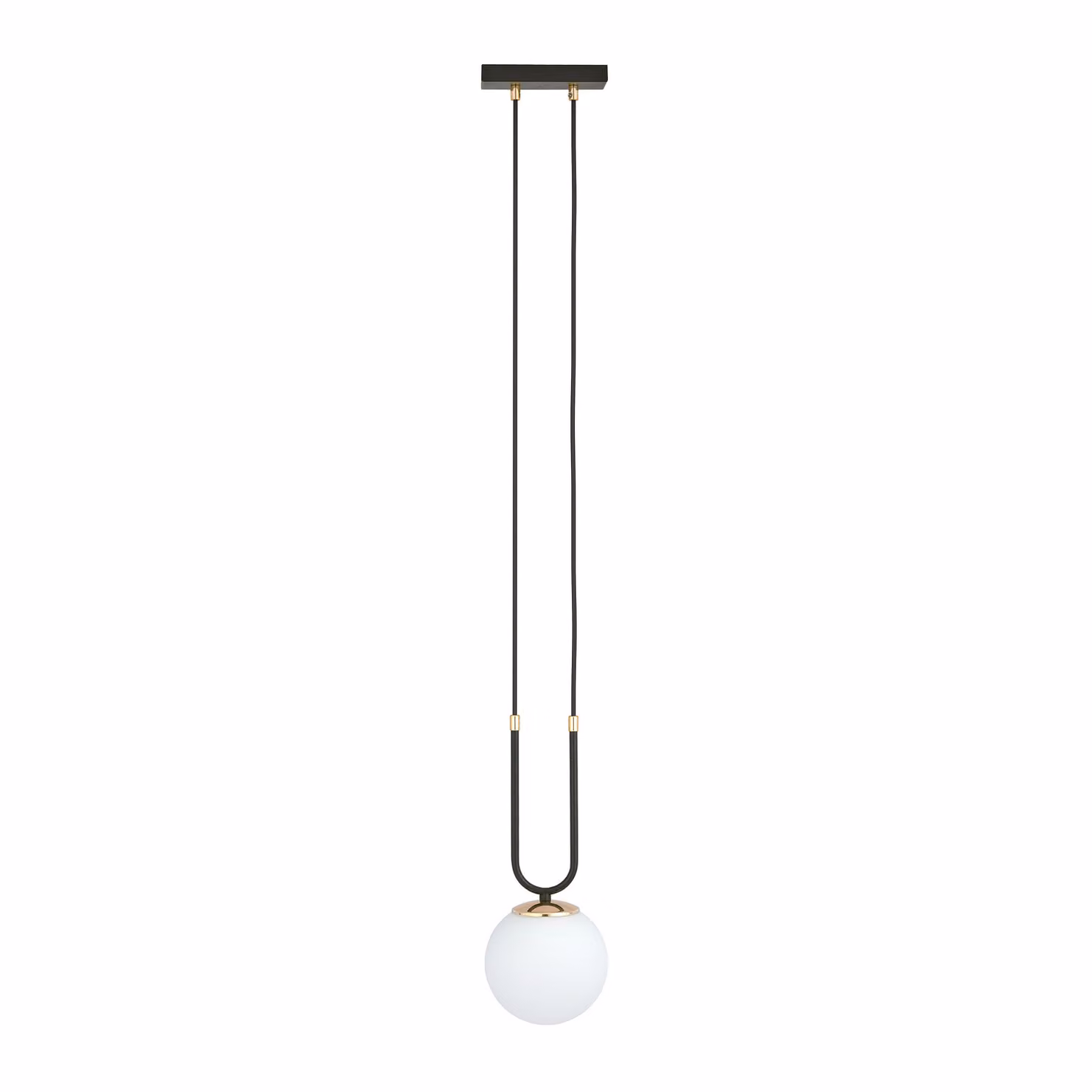 Lampada a sospensione Emibig 1xE14 40W GLAM 1 NERO/OPAL 1112/1