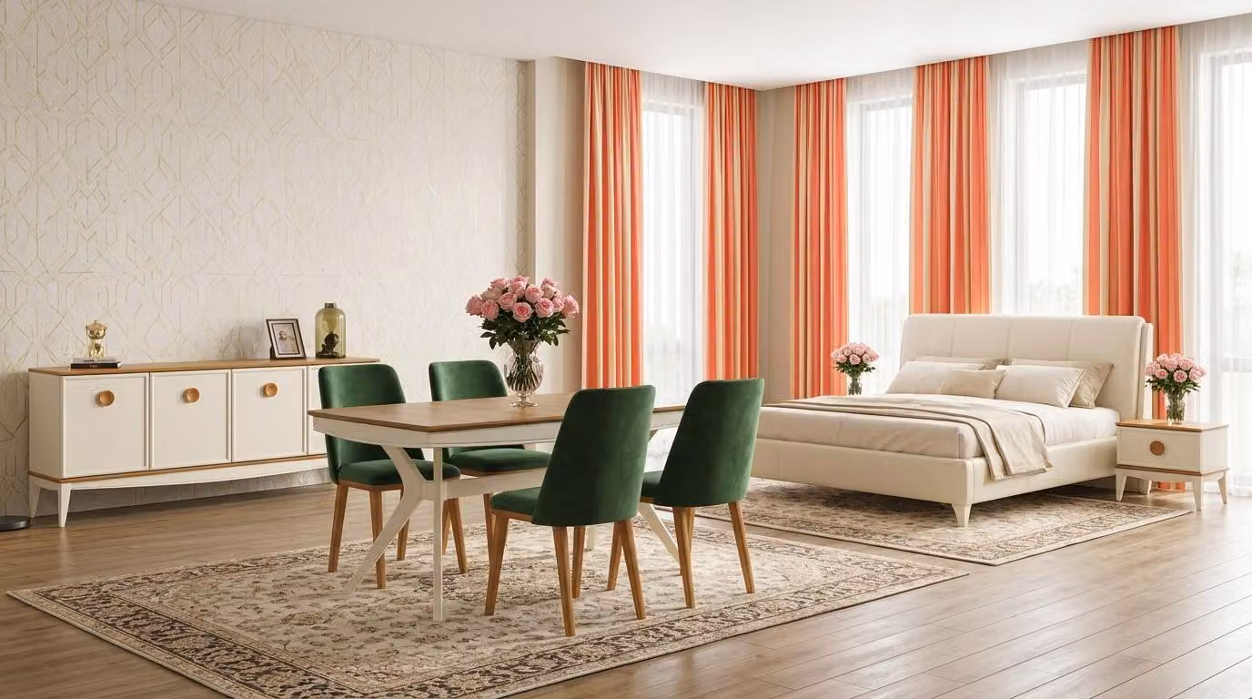 Tisch Konsole Stil modern beige bequem praktisch Wohnzimmer rechteckig