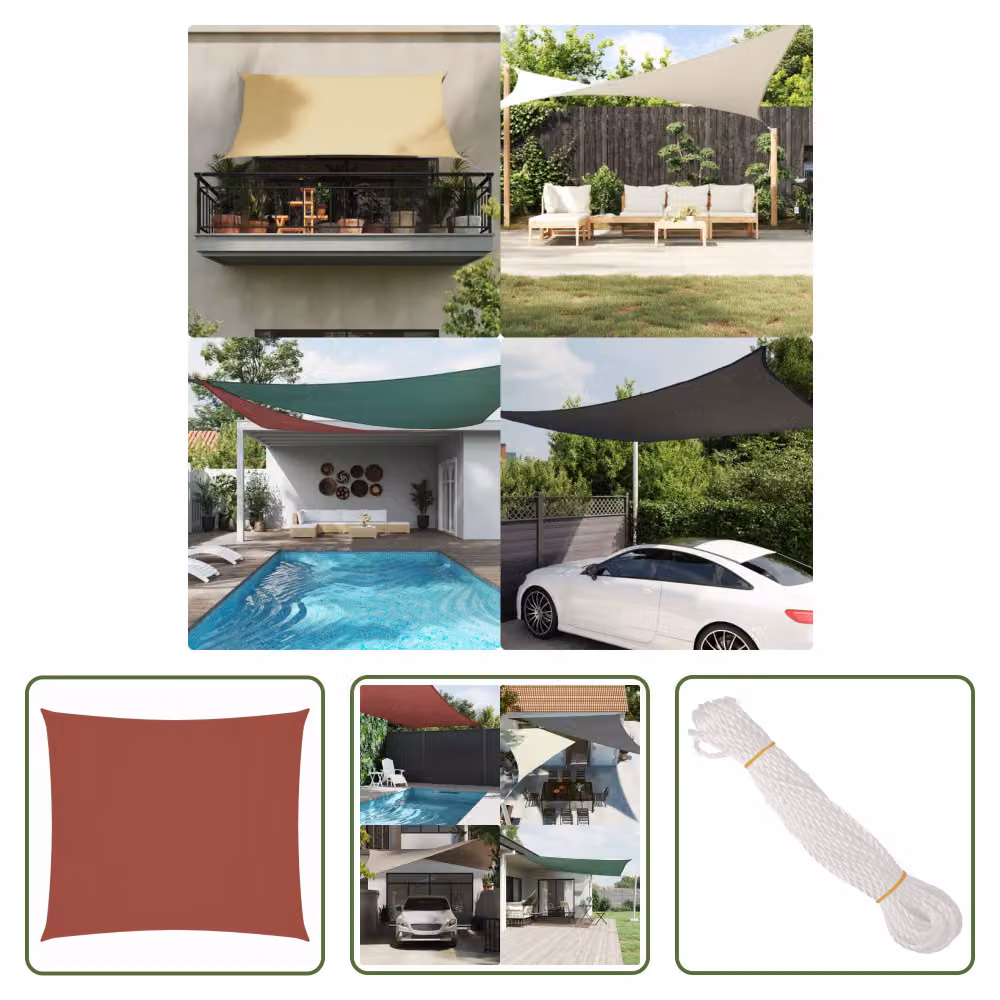 The Living Store Tenda da sole in tessuto Oxford rettangolare 2x2,5 m rosso terracotta