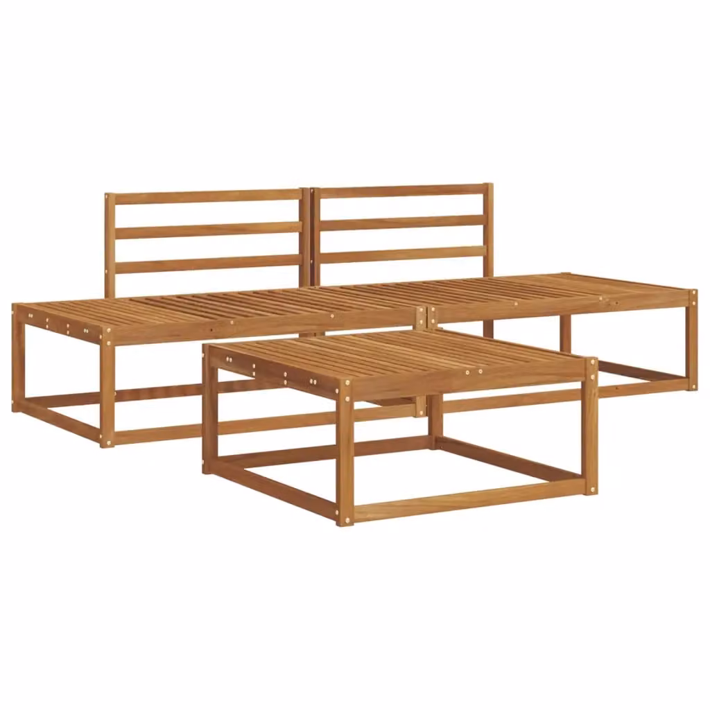 Set di divani da esterno con tavolino vidaXL in legno di acacia massello marrone con cuscini inclusi – 2