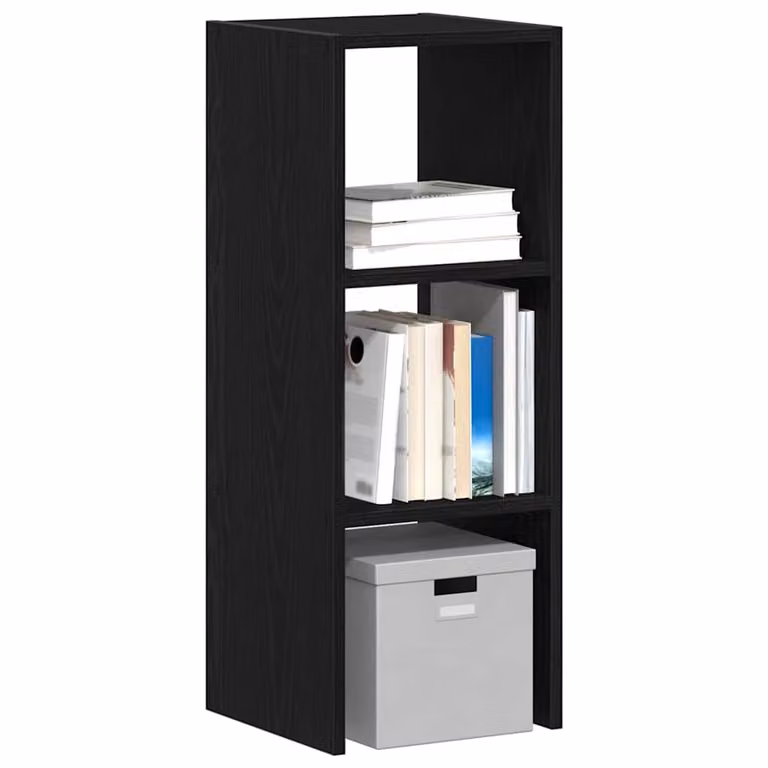 Libreria moderna vidaXL in legno e MDF nero con pannello posteriore L/P/H: 30 x 30 x 80 cm