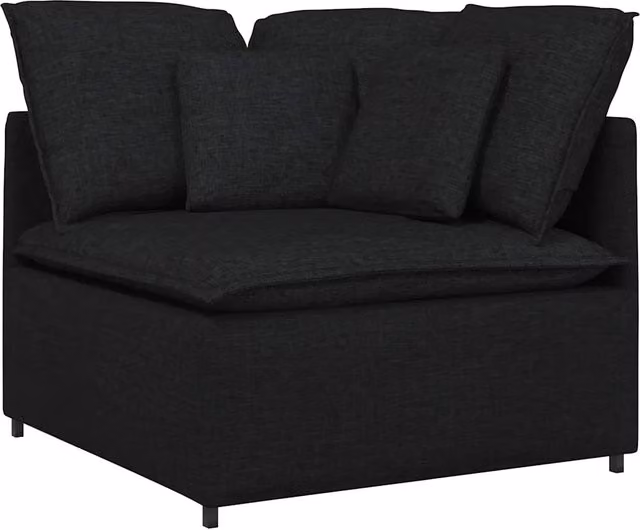 Modulo Angolare Divano Modulare con Cuscini Nero 100 cm CFW4378446