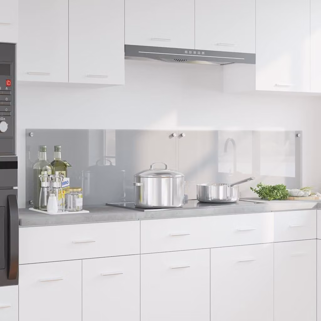 Set di 2 schienali da cucina vidaXL in vetro grigio, L 90 cm x P 40 cm