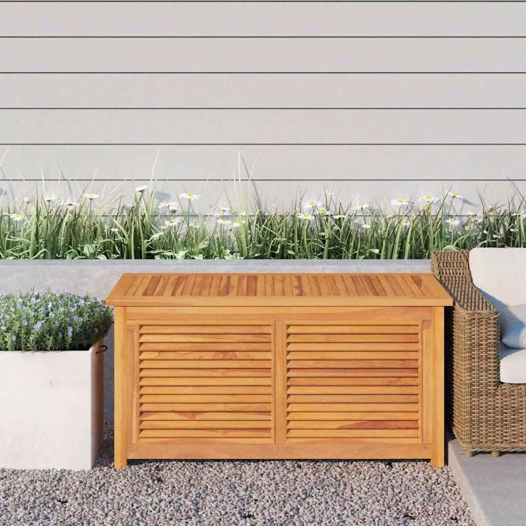 Contenitore da giardino vidaXL in legno massello di teak marrone con borsa L/P/H: 114 x 50 x 58 cm