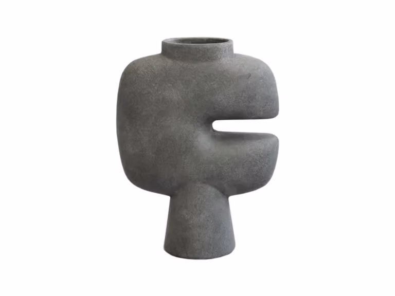 Tribal Vaso, Medio - Grigio Scuro H. 30 cm