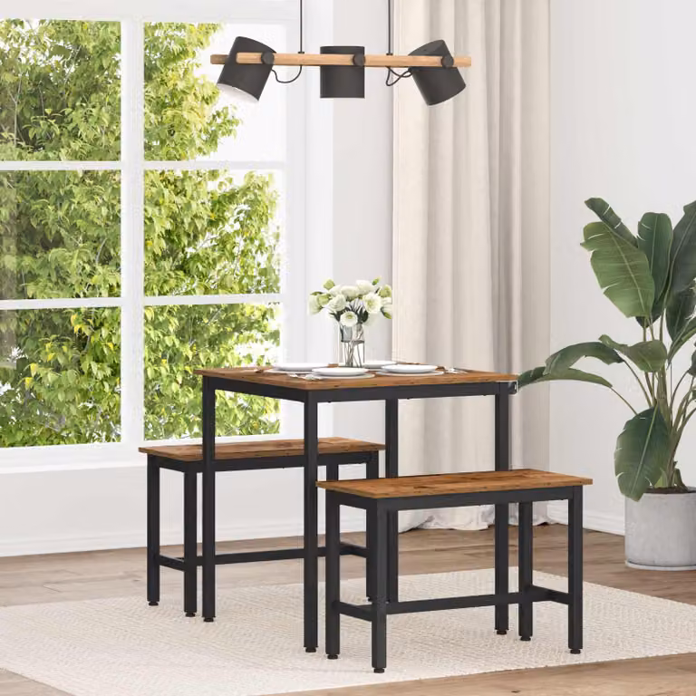 Maison Exclusive - Tavolo da pranzo, 70 x 70 x 75 cm, materiale composito in legno, legno riciclato, forma quadrata