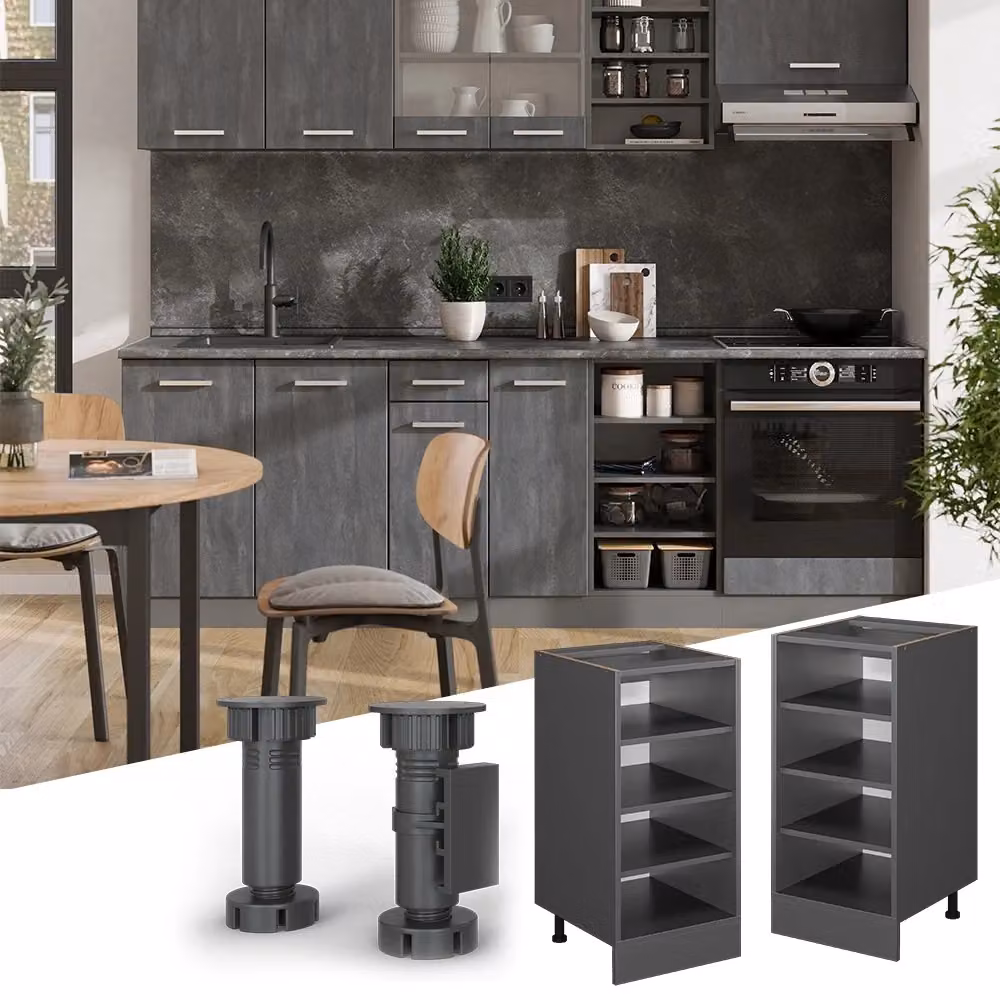 Scaffale da cucina Vicco R-Line Antracite in MDF opaco L: 40 cm, H: 81,6 cm, P: 20,7 cm – 2