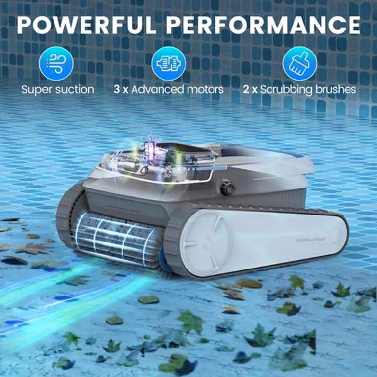 Aspirapolvere per piscine senza fili - Robot pulitore automatico - Impermeabile IPX8 - 10 kg