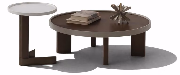 Set da salotto: tavolino rotondo e tavolino di servizio, 2 pezzi