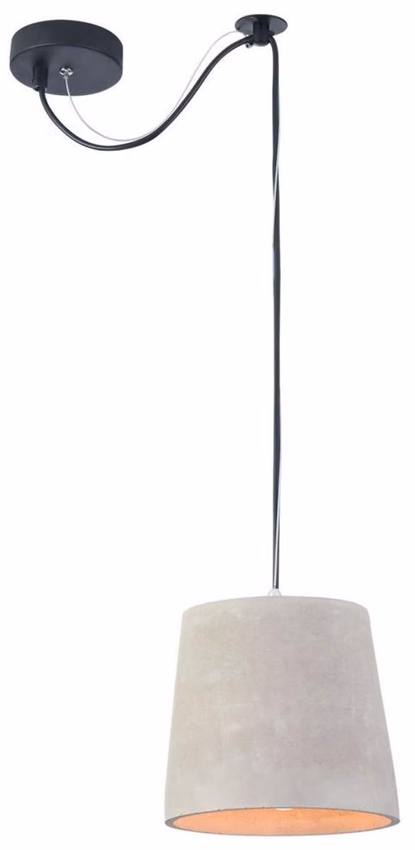 Lampada a sospensione Casa Padrino, moderna, in cemento grigio, diametro 19 cm, altezza 17 cm - Elegante lampada a sospensione per interni