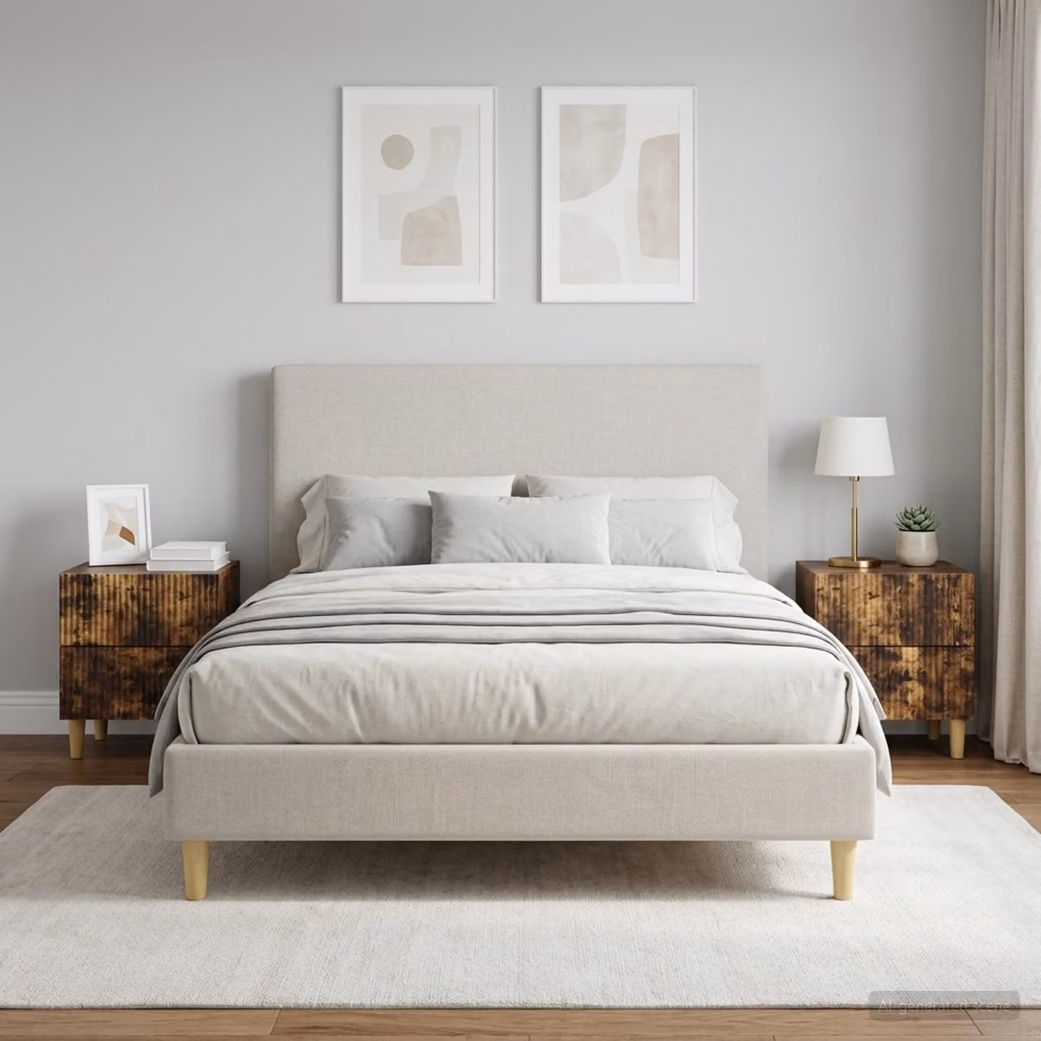 Set di 2 Armadi da Notte vidaXL in Rovere Fumo, L: 43 cm, P: 34,5 cm, H: 48 cm