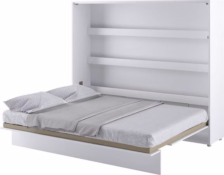 Letto a parete Armadio letto BED CONCEPT BC-14 Orizzontale 160x200 WHITE MATT Letto a scomparsa a parete, letto a scomparsa per armadio, armadio con letto a scomparsa integrato, letto funzionale incl. rete a doghe