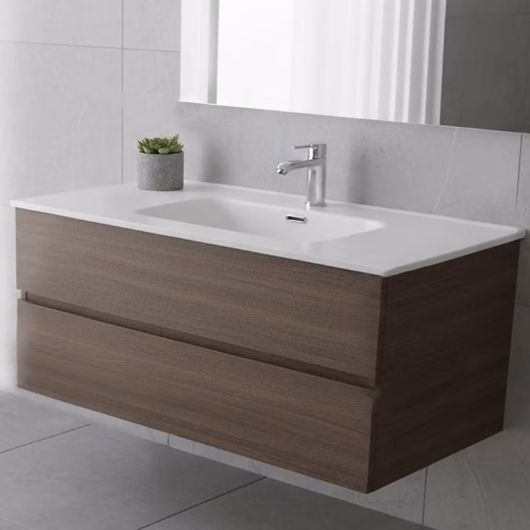 Lavabo da appoggio 1 vasca in Vetroceramica per bagno bianco lucido 101x46,5 – Modello LAV9100S