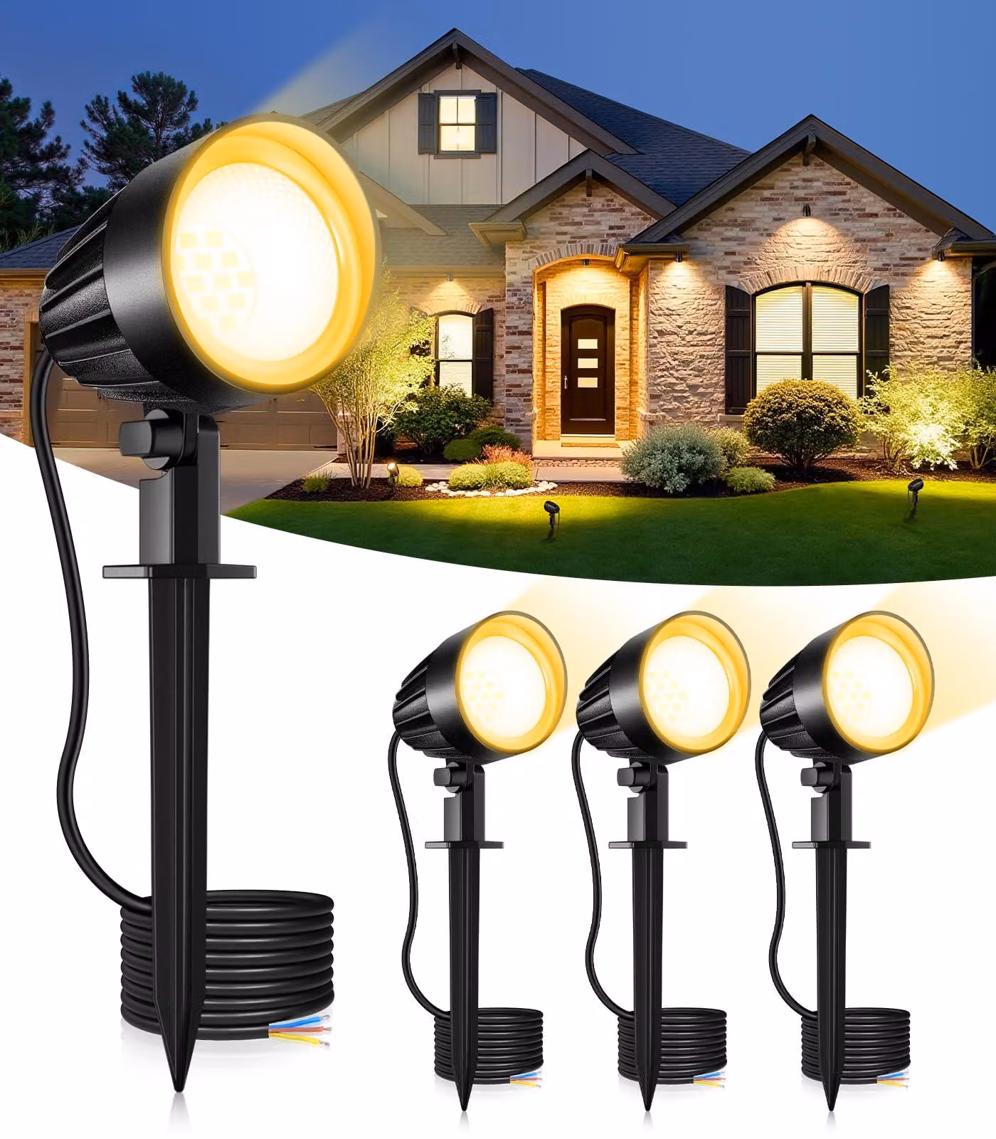 Faretto LED da esterno, 9W, 680 lumen, luce bianco caldo 2700K, grado di protezione IP66, alluminio