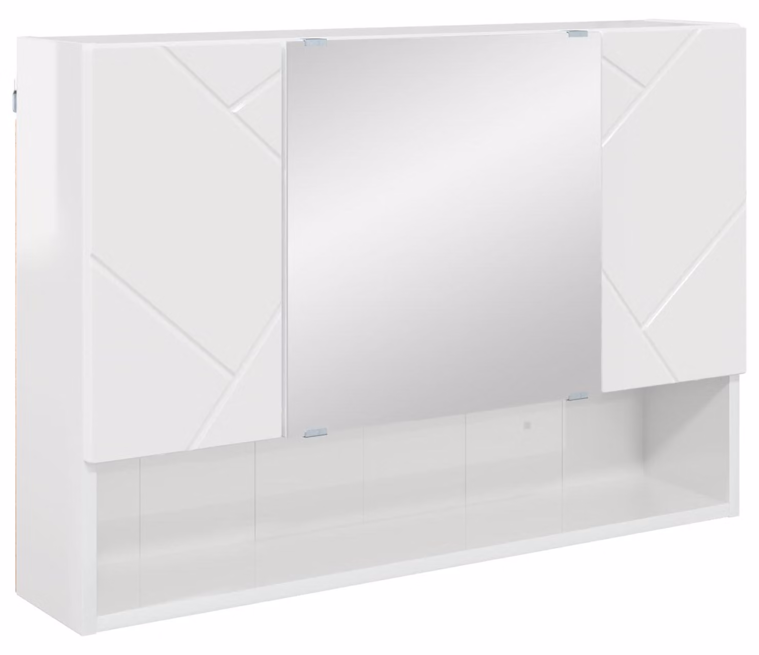 Mobiletto per specchio con porta Bianco Lucido 80 x 17 x 55 cm