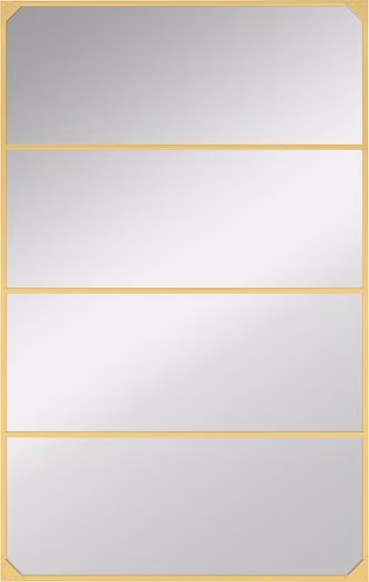Specchio da parete HOMCOM in stile industriale con cornice in metallo dorato, rettangolare, utilizzabile in verticale o orizzontale, L: 109 cm, H: 69 cm