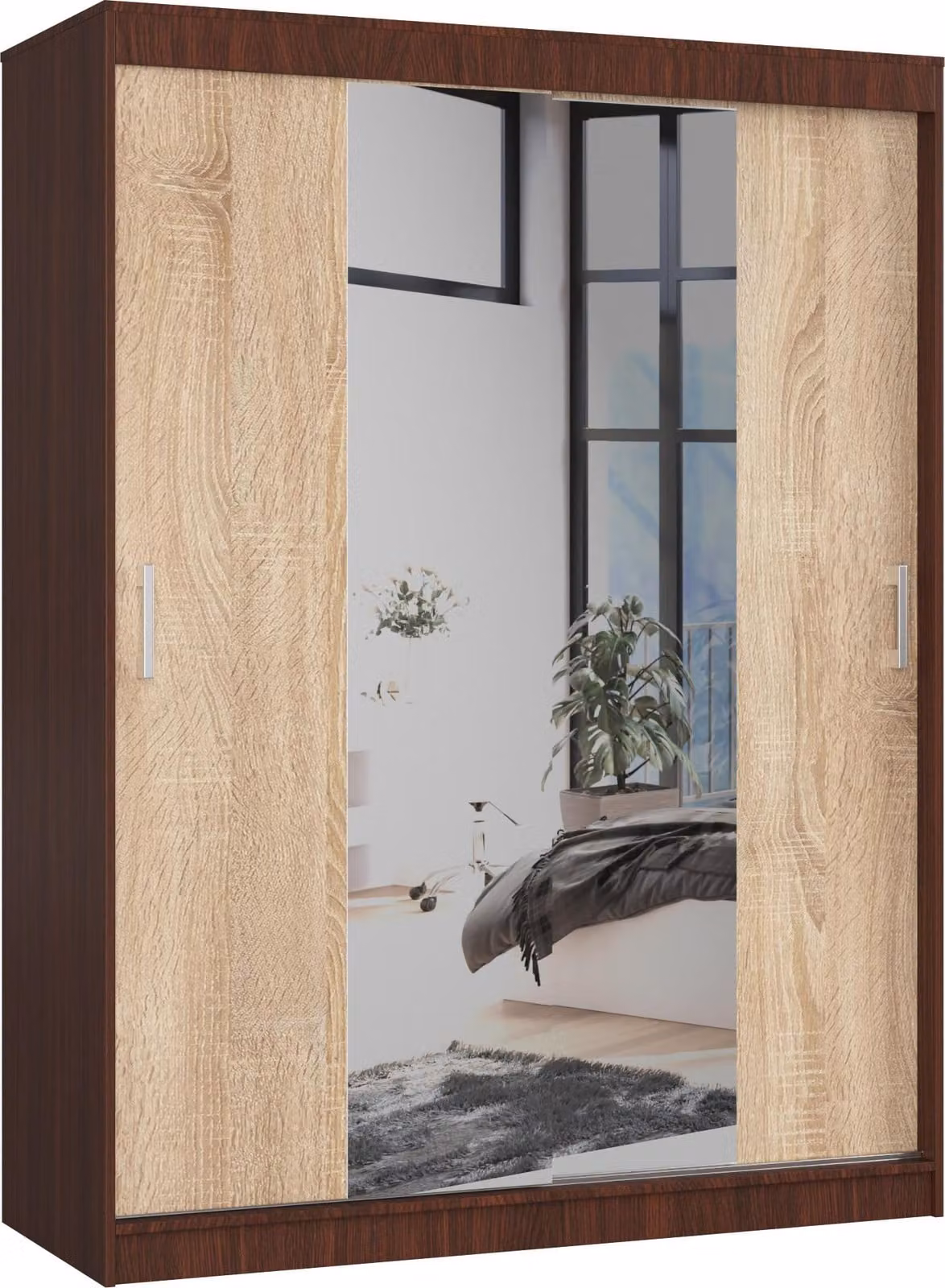 Akord Armadio Scorrevole Wenge/Rovere Sonoma 150X60X200 Cm