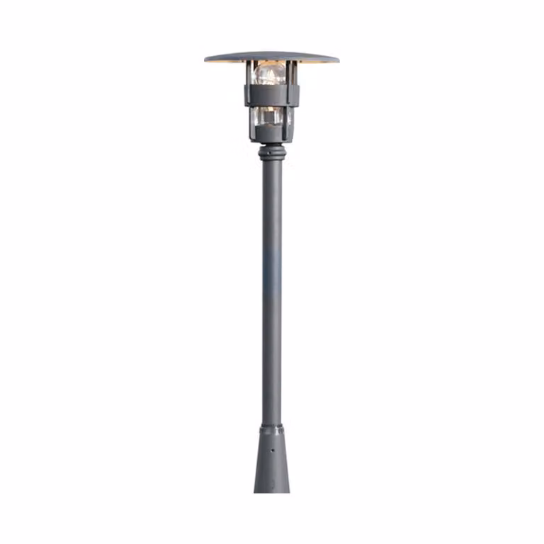 Konstsmide Freja: testa della lampada in alluminio verniciato nero con vetro trasparente; prezzo escluso base e palo; vedi accessori