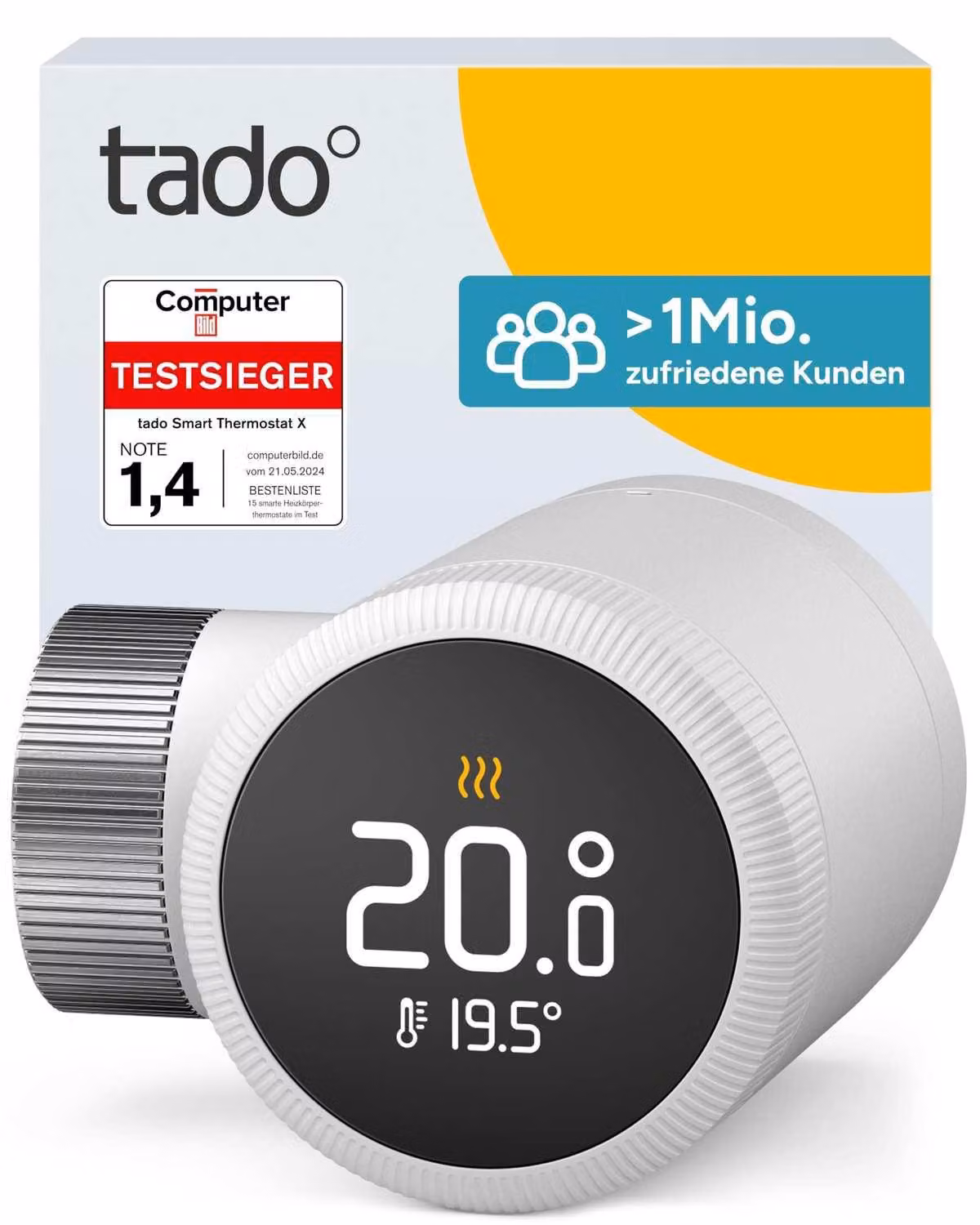 tado Smart Radiator Thermostat X, controllo del riscaldamento tramite app e smart speaker (Siri, Google), installazione fai da te, non compatibile con tado V3+