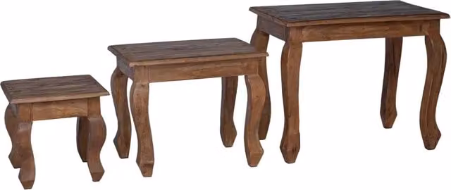 Tavolo Nesting 3 pz Marrone Legno massello di mogano CFW6572611