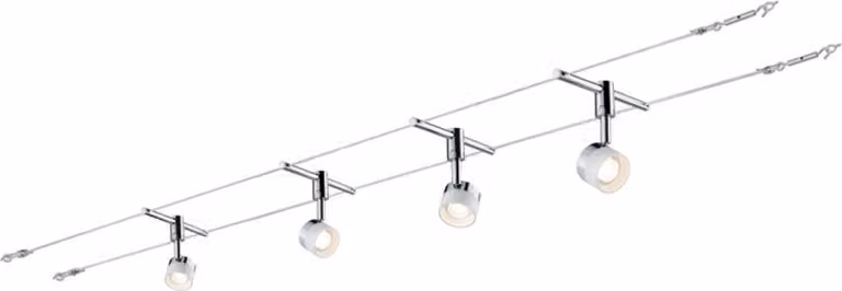 Paulman Wire System Stage 4x5W bianco/cromo 230/12V 30VA metallo/vetro