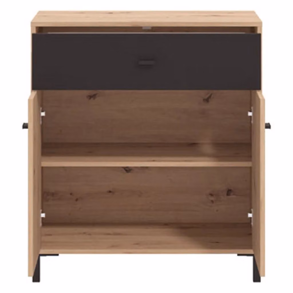 Madia Settime DMORA con un cassetto, colore Marrone Rovere Nodi, L: 80 cm, P: 40 cm, H: 90 cm – 2