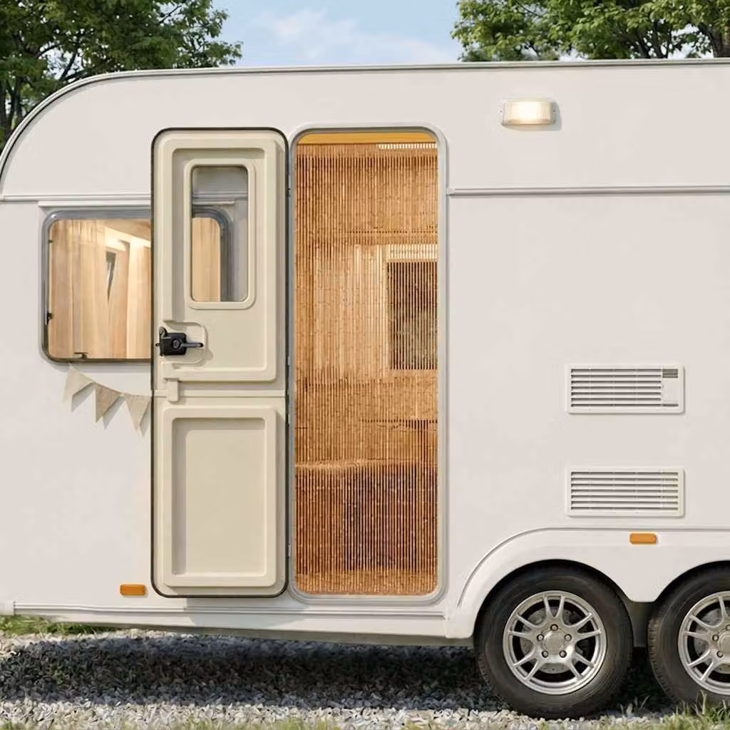 vidaXL Tenda antinsetti per porta di camper in bambù marrone L: 56 cm, H: 185 cm