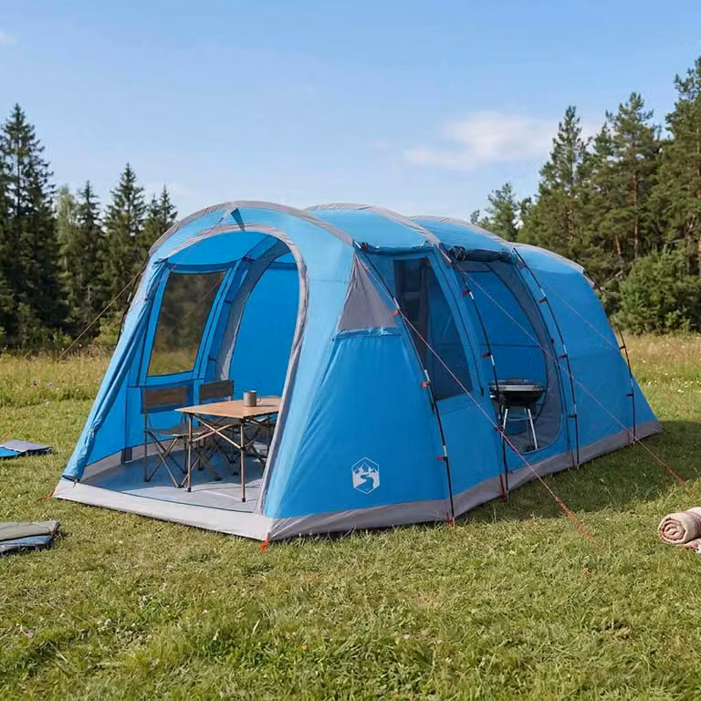 Tenda a tunnel vidaXL in poliestere e fibra di vetro, Blu, L: 505 cm, P: 330 cm, H: 204 cm