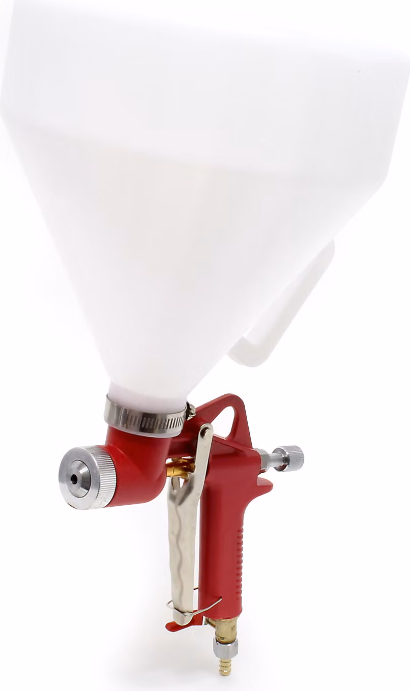 Pistola a tramoggia Wiltec 6 L con 3 ugelli 4,5 mm, 6 mm, 8 mm, pistola a spruzzo Pistola a spruzzo con aria compressa per intonacare intonaco di argilla, supporto di quarzo ecc.