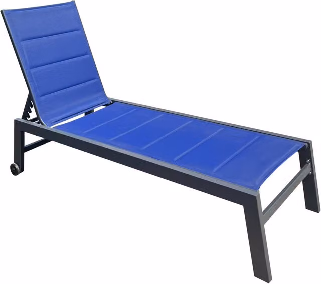 Lettino BARBADOS in textilene blu scuro - alluminio antracite