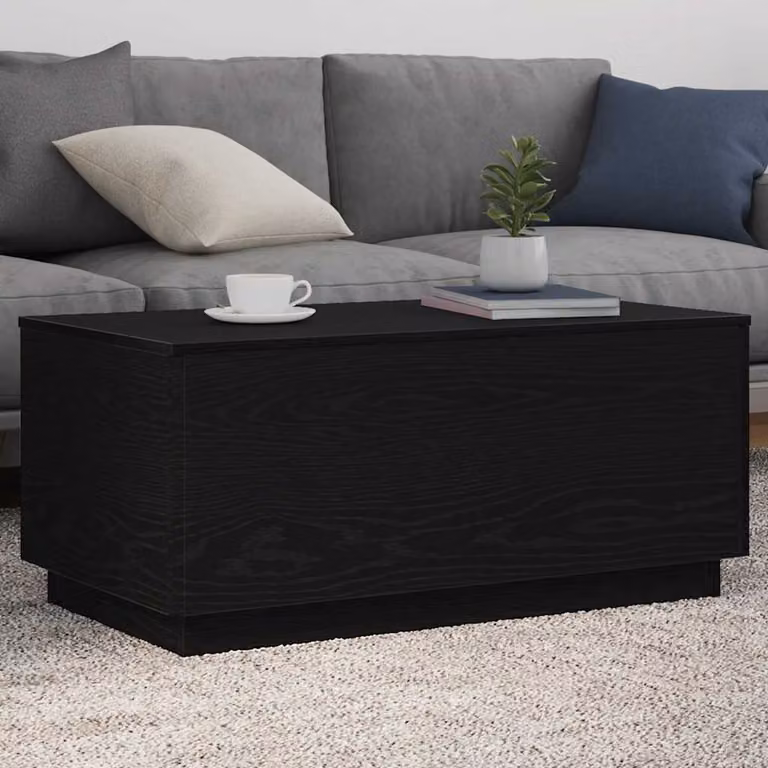 vidaXL Tavolino da Soggiorno Moderno in Legno e MDF, Colore Rovere e Nero, L 90 cm x P 50 cm x H 40 cm