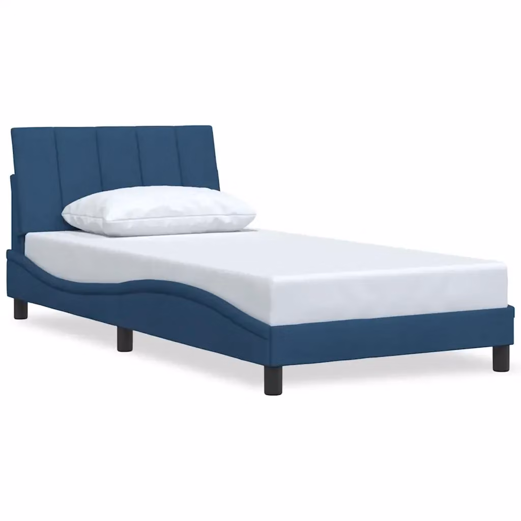 vidaXL Giroletto Hanko Blu in Tessuto con Doghe in Legno L/P: 100 x 200 cm – 2
