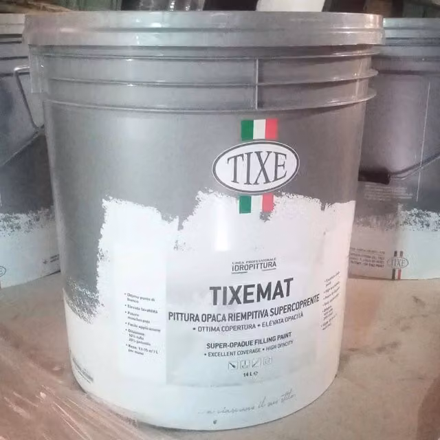 Tixe Tixemat Idropittura Bianca Opaca Riempitiva Supercoprente per Interni, 14 l
