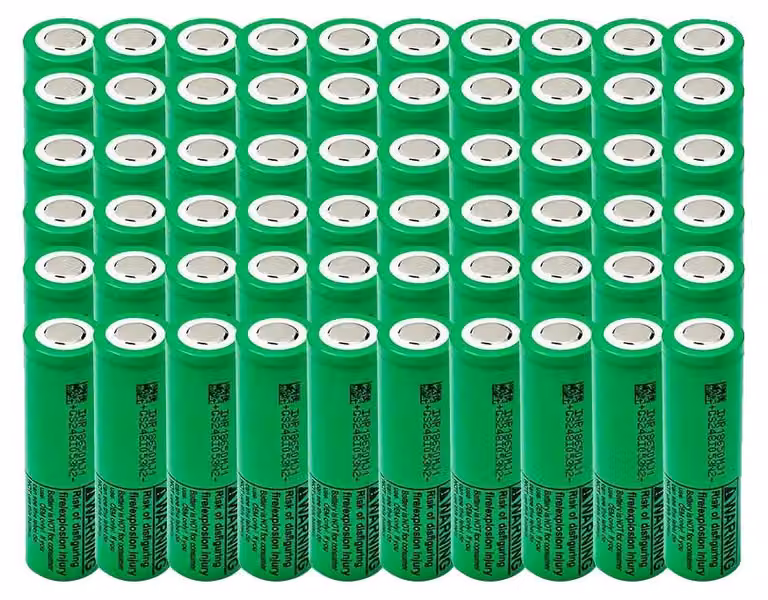 Batterie al litio, capacità 3500mAh, corrente di scarica 25A, confezione da 60 pezzi (MJ1)