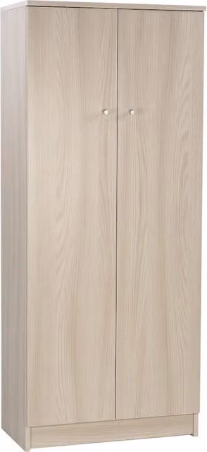 Armadio SARMOG a 2 ante con 3 ripiani interni, design moderno, colore bianco o beige, L: 62 cm, P: 34 cm, H: 147 cm – 1